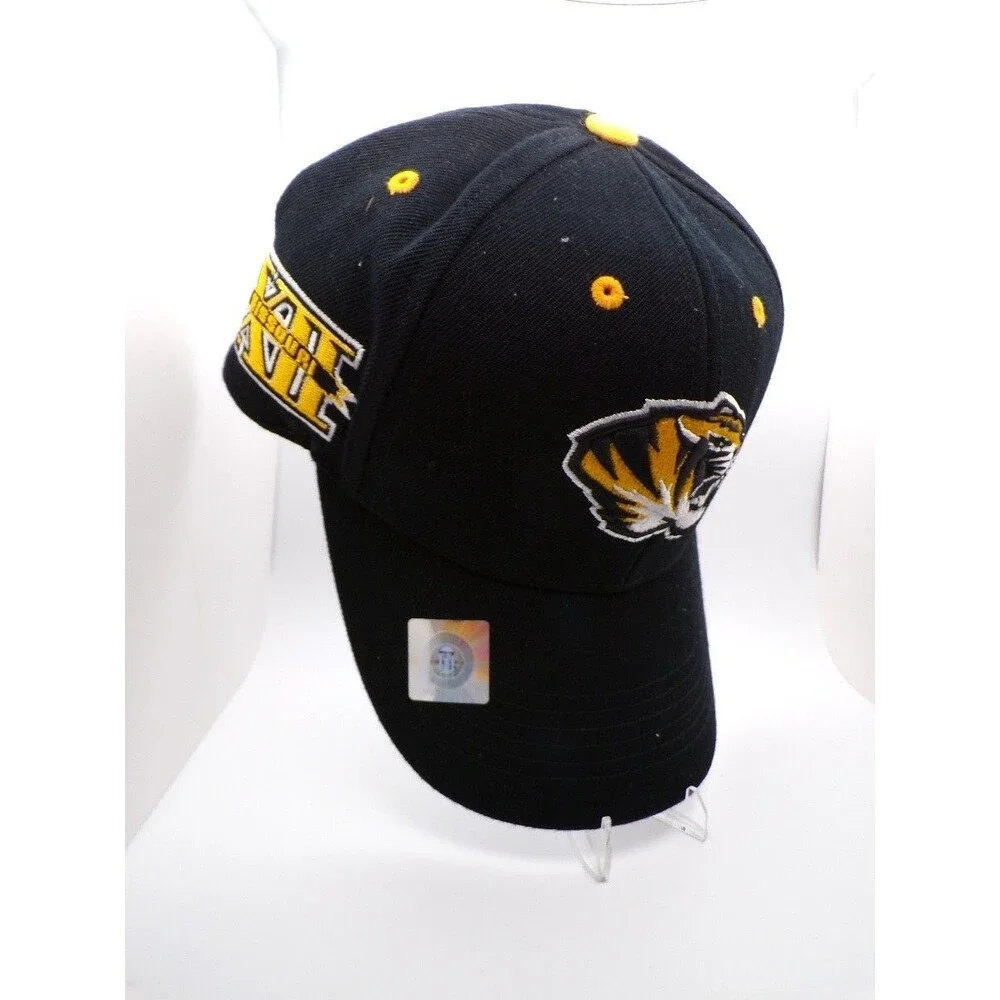 MIZZOU Missouri Tigers Black Adjustable Baseball Cap Strapback